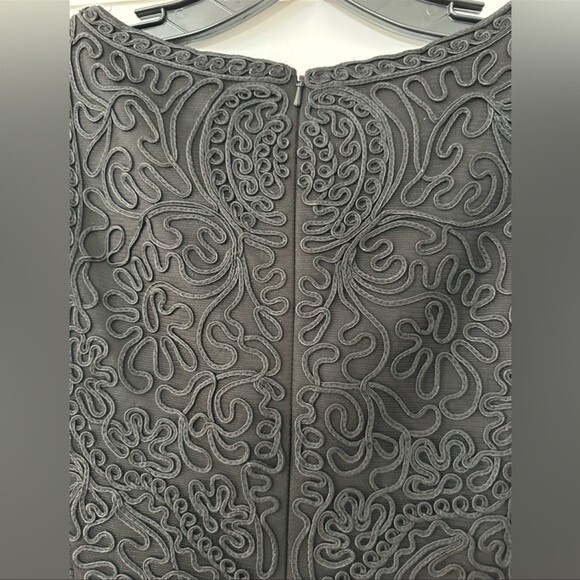 Sue Wong Cap Sleeve Bateau Neck Cocktail Dress in Black Sz 4 - Picture 6 of 6